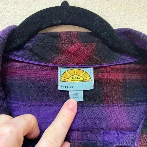 C&C California plaid cotton button up - Picture 6 of 7